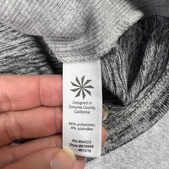 Athleta Womens Cowl Neck Sweatshirt Size Small Heathered Gray Pockets Thumbholes - Picture 8 of 11